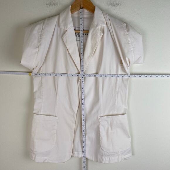 Frank & Eileen Dublin Tailored Blazer Size M Chalk Cream Performance Twill - Picture 13 of 13